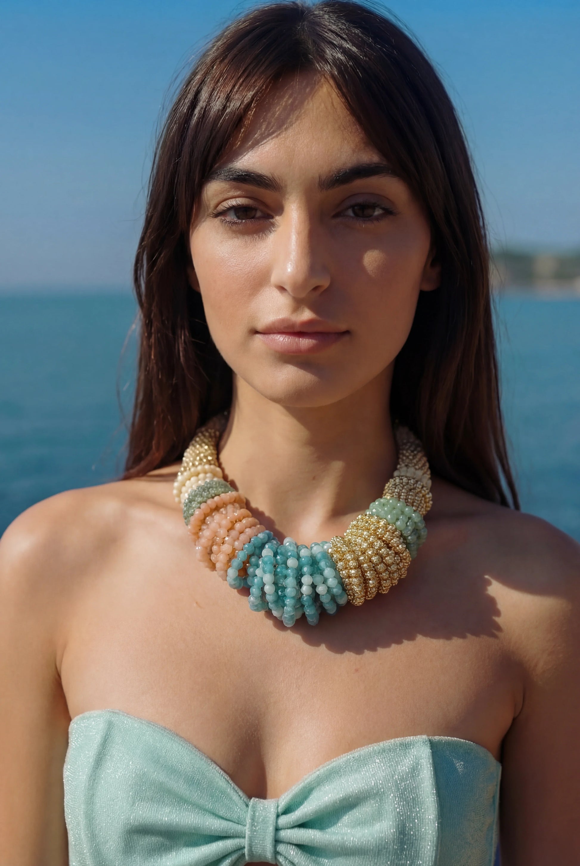Mi Tienda Collar Acqua Preziosa De Cuentas Turquesa Y Coral
