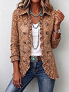 Concepción Chaqueta Floral Vintage con Volantes para Mujer Marrón