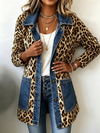Hodora Lorena Chaqueta Larga de Leopardo y Jean para Mujer Leopardo