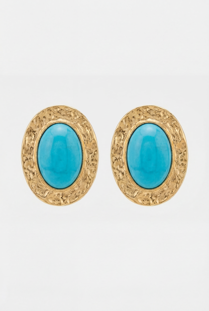 Pendientes Mi Tienda Capri Turchese con Acabado Dorado Turquesa
