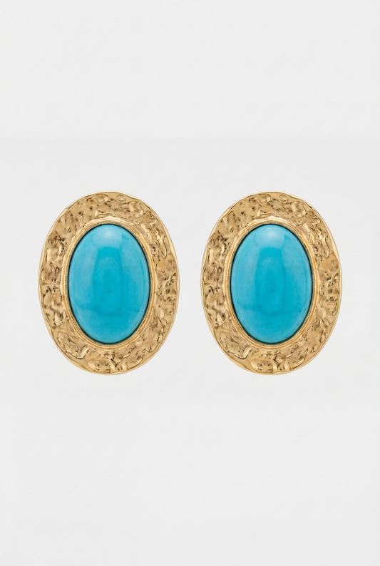 Pendientes Mi Tienda Capri Turchese con Acabado Dorado Turquesa