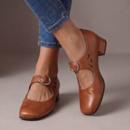 Delacroix Paris Nathalie Zapatos Mary Jane de Cuir para Mujer
