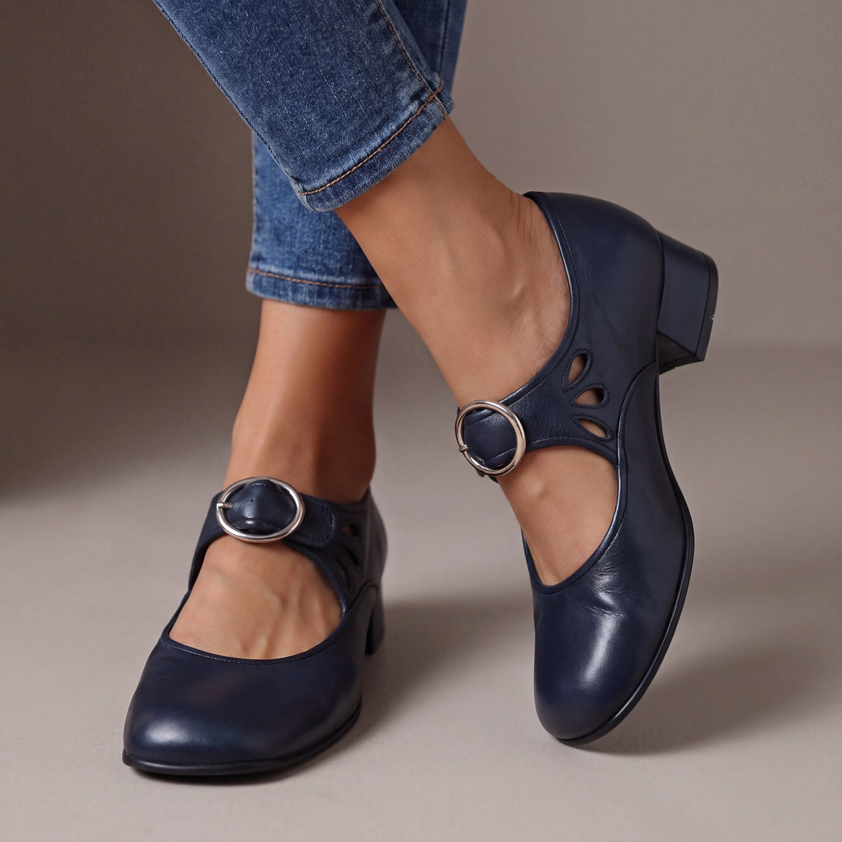 Delacroix Paris Nathalie Zapatos Mary Jane de Cuir para Mujer