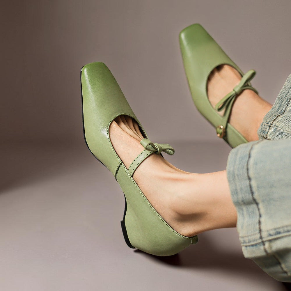 Delacroix Paris Chloé Zapatos Mary Jane con Lazo para Mujer