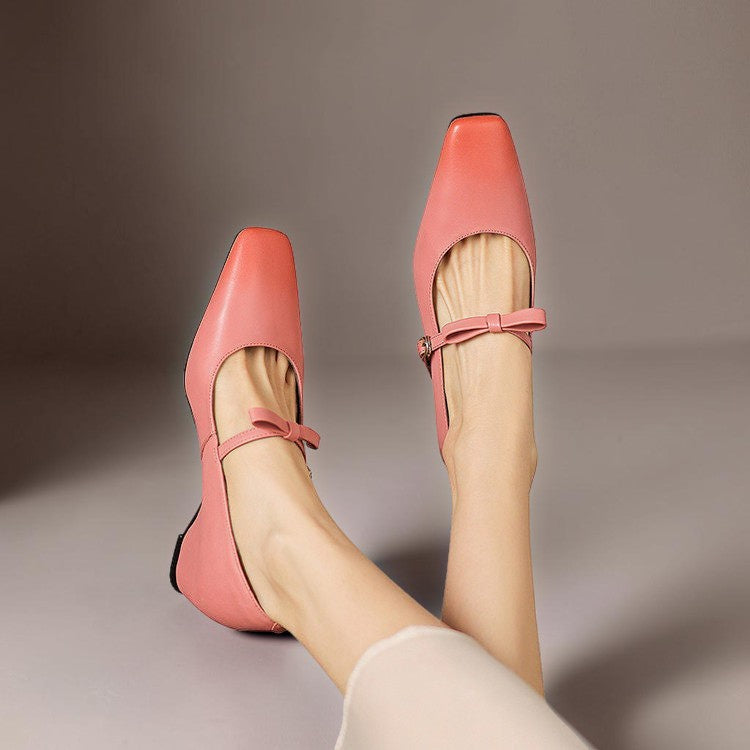 Delacroix Paris Chloé Zapatos Mary Jane con Lazo para Mujer